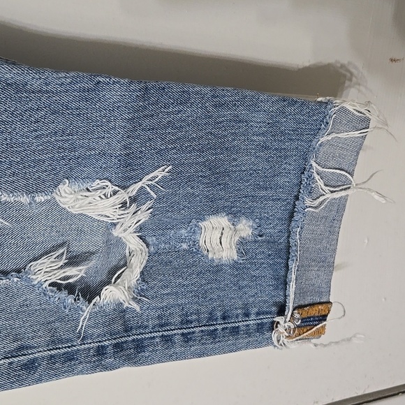 Levi Straus 27 Waist Button Fly Distressed Hem Folded 501 CT - Picture 3 of 8